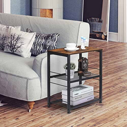 Printer Stand Industrial Printer Cart With Wheels Printer Table With Storage 3-Tier Printer Rolling Holder With Shelves Wood Mobile Printer Stand Rack For Home Office Rustic Brown And Black #TOP3