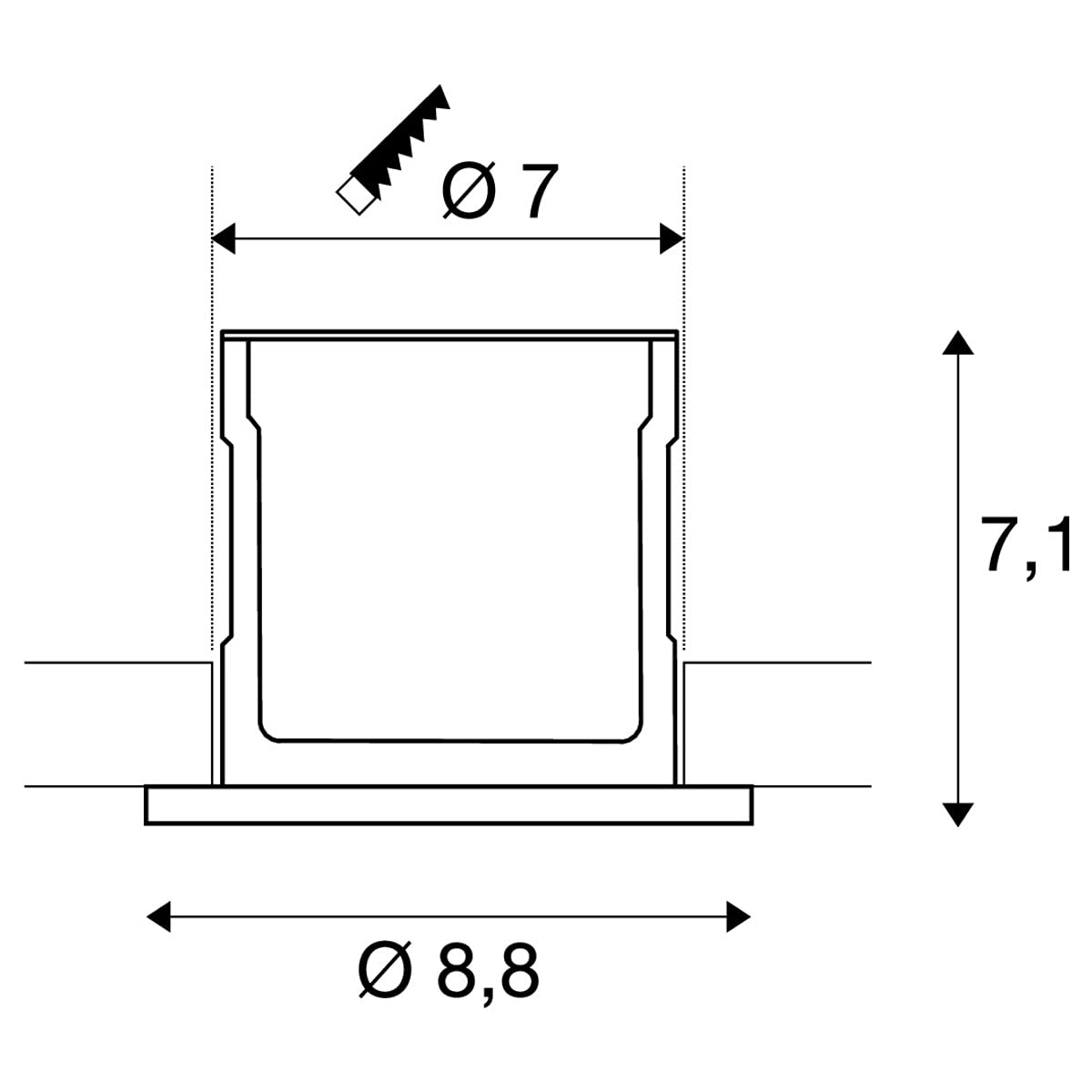 SLV luminaria empotrable de techo KAMUELA/Foco led, luz de inundación, proyector de techo, iluminación de interior / IP65 4000 K 6 W 400 lm negro regulable 38 grados