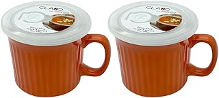 Claro 20-Ounce Soup/Meal Mug with Vented Plastic Lid (Cover) - Set of 2 ...