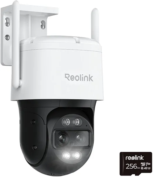 REOLINK Outdoor PTZ Camera with 256GB microSD Card Bundle, 4K 8MP, 2.4G/5GHz WiFi, Color Night Vision, Auto Tracking, 6X Hybrid Zoom, TrackMix WiFi