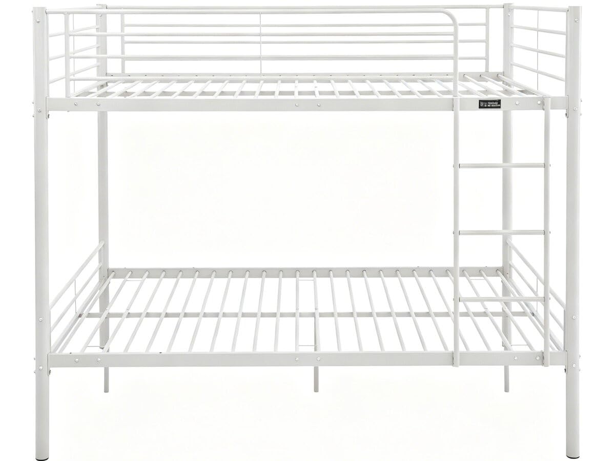 Lit double superposé avec sommier inclus "Adam" - 140 x 190 cm - Blanc