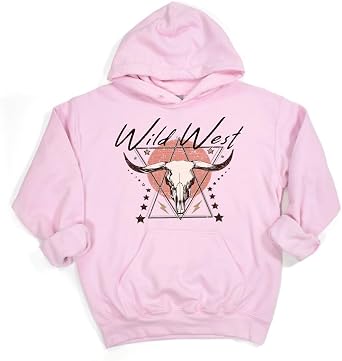 Unisex Wild West Graphic Hoodie Black Small