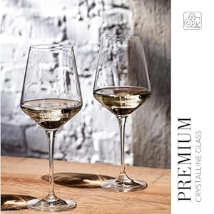 Krosno large white wine glasses set of 6 132 oz avant garde collection crystal glasslong stem wine glasses for wines and cocktails glass set for all occasions dishwasher safe made in europe  urban country home decor