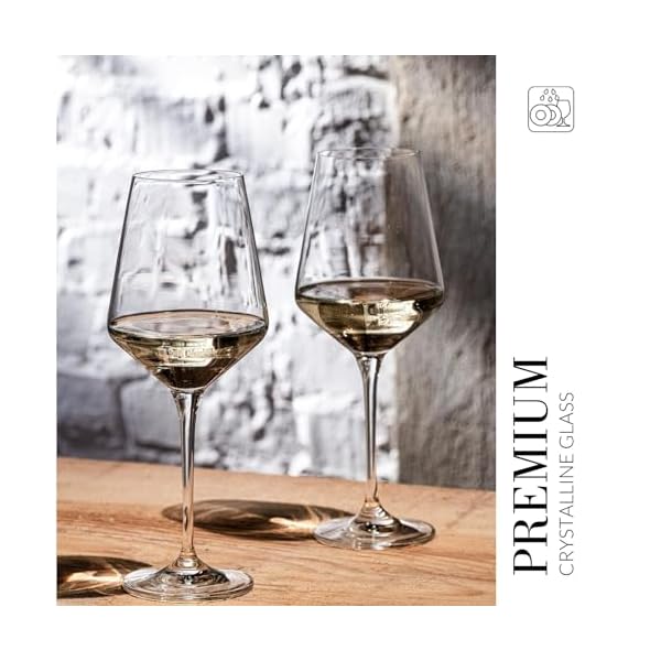 Krosno large white wine glasses set of 6 132 oz avant garde collection crystal glasslong stem wine glasses for wines and cocktails glass set for all occasions dishwasher safe made in europe  urban country home decor