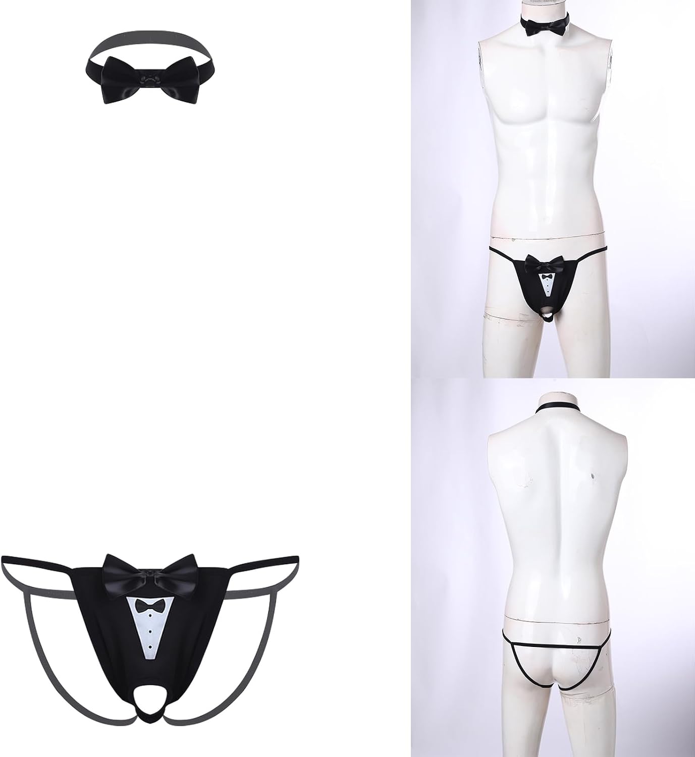 Linjinx Adult Mens Briefs Set Tuxedo Sissy Lingerie Outfits Sexy Funny Thong Briefs