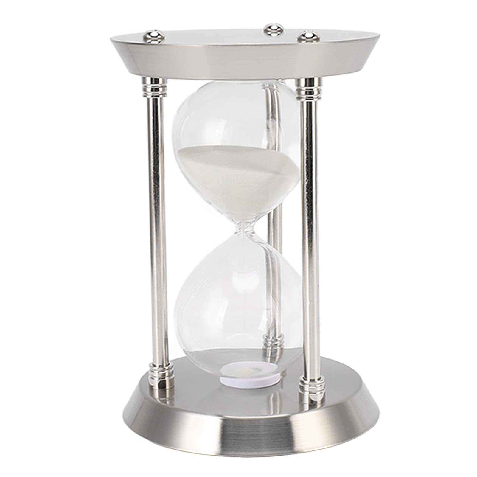 Cuifati Metall-Sanduhr, Sanduhr, 30 Minuten, Glas-, 6er-Set, Poliertes Metall, für Büro, Heimdekoration, Küche, Spiele, Klassenzimmer, Countdown, Geschenk (M 30min)