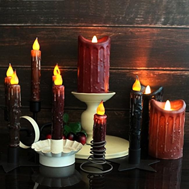 CVHOMEDECO Brown Taper Candles, 2 PCS