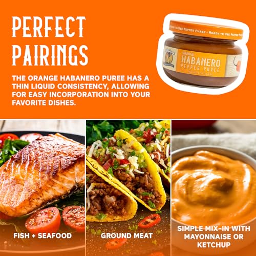 Louisiana Pepper Exchange Orange Habanero Pepper Puree Sauce Salsa, Spicy Sweet Tropical Seasoning, Plant-Based, Gluten-Free, Replaces Habanero Powder - Image 5