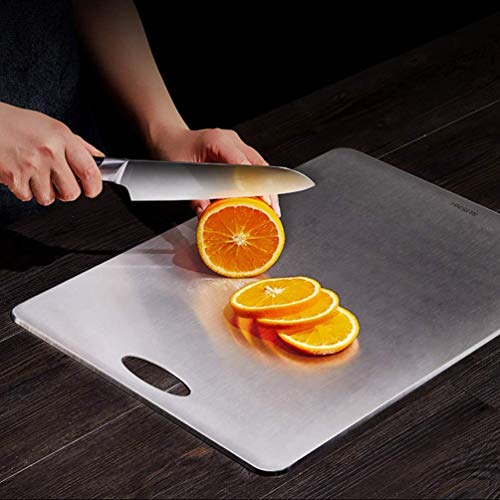 OYRIS Stainless Steel 304 Fruit Chopping Cutting Board for Kitchen, Kitchen Metal Chopping Board for Vegetables Breads and Meats, Heavy Duty Safe Durable Cutting Board