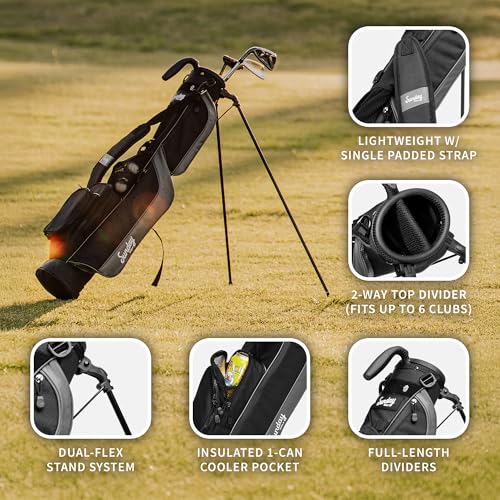 Image of Sunday Golf Loma Bag - Lightweight Golf Bag with Strap and Stand - Easy to Carry Pitch n Putt Golf Bag - Stand Bag for The Driving Range, Par 3 and Executive Courses, 31 Inches
