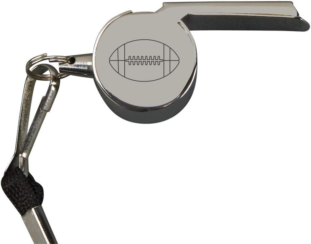 Custom Engraved Silver Football Whistle with Lanyard – Personalized Coach & Team Gift | Free Engraving - Ships from USA