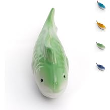 Ceramic Floating Koi Fish Fake Fish Goldfish Koi Decor for Pond Fountain Birdbath Fake Aquarium Decor 2026 N-Green