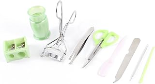 Cosmetic Tool 9 in 1 Green Handle Eyebrow Sci...