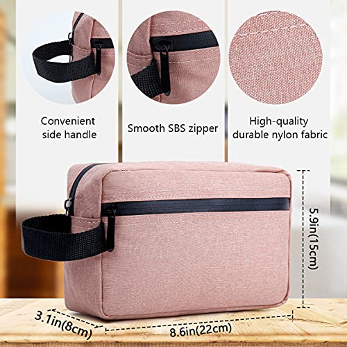 Miniatura 6 de Funseed Neceser De Viaje Para Mujeres Y Hombres, Bolsa De Afeitado Para Accesorios De Artículos De Tocador, Bolsas De Almacenamiento Plegables Con Asa Para Cosméticos, Brochas Y Herramientas, Pink