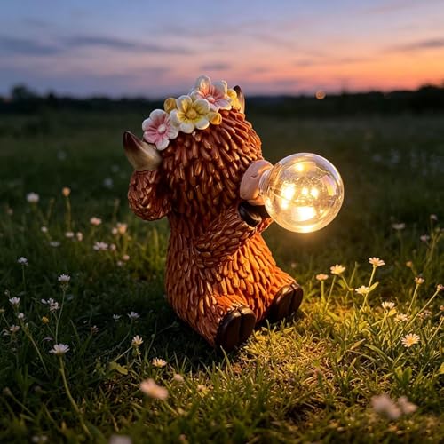 Statue vache jardin lumineuse pour sublimer votre terrasse et pelouse