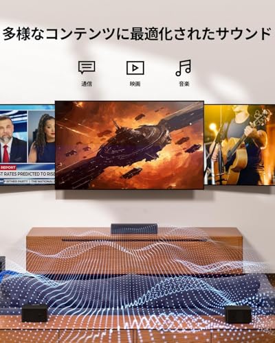 undefined ULTIMEA サウンドバー 5.1ch スピーカー サラウンド 320W 大出力 APP制御 ホームシアター ワイヤレスサブウーファー/サラウンドスピーカー付き Bluetooth5.3 夜間モード HDMI(ARC)/Optical対応 日本語説明書付 ブラック Poseidon D50 の商品画像 7