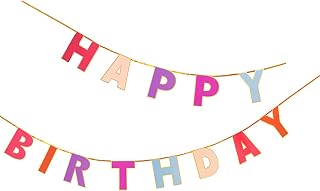 Talking Tables- Pretty Banner Decoration Party Celebration Birthday Garland Banderines decorativos para fiesta de cumpleaños, color rosa dorado, 3 metros, Multicolor (Rose HB)