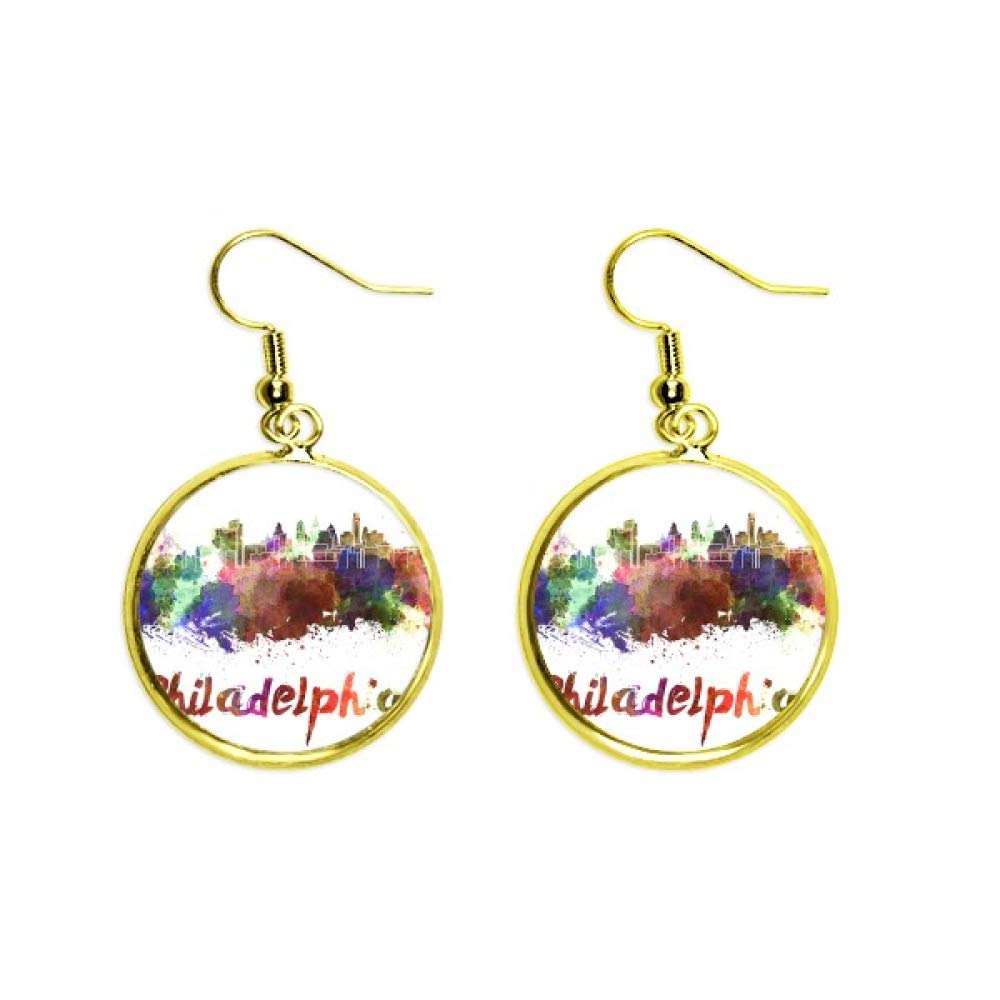 Pendientes de Filadelfia dorados con diseño artístico drop de alta joyería 2