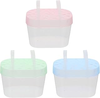 Travel Tote Bags 3pcs Pet Carrying Cases Plastic Reptile Carrier Small Turtle Tank Portable Reptile House Habitat with Handle for Small Animals Reptile Hamster 13. 5X12X9cm Clear Tote