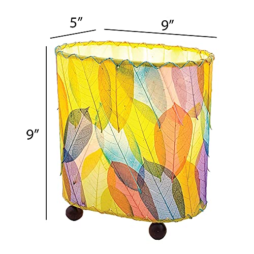 Eangee Home Design Mini Guyabano Table Lamp Multi Shade Made Of Real Guyabano Leaves 9 Inches Length X 5 Inches Width X 9 Inches Height (531 M) #TOP1