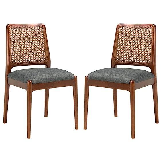 The MUEBLES Store Wooden Rattan Dining Chair for Dining Set Living Room