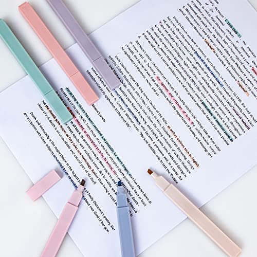 Aen Art Highlighters, Mild Assorted Colours Highlighters Pens, Aesthetic Cute Pastel Highlighter With Chisel Tip, No Bleed Dry Fast Easy to Hold, for Bible, Notes, School Supplies, 6 Pack - Image 3