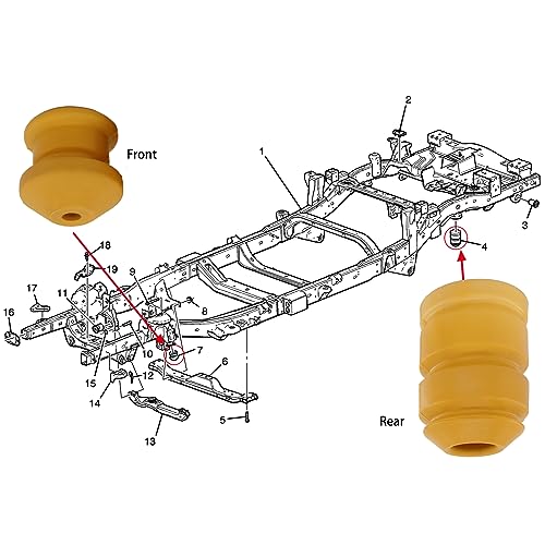 Parada trasera H3 compatible con Hummer H3 2006-2010 parachoques junta de eje 3