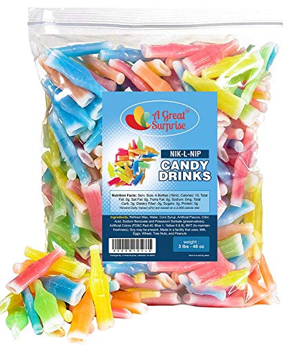 Prime Focal Nik-L-Nip Wax Bottle Candy Candy Drinks, 3 LB Bulk Candy Prime Focal Nik-L-Nip Wax Bottle Candy Candy Drinks, 3 LB Bulk Candy