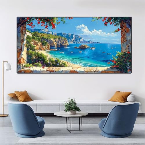 Peinture par numéro adulte mer et paysage format géant 90x180cm - 2