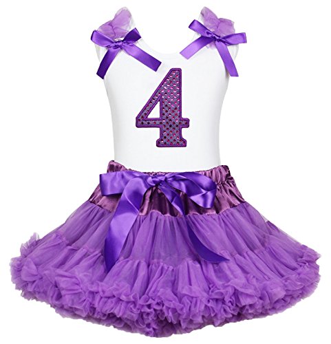 Vestido de cumpleaños morado con falda de tul, el regalo ideal de 4 años