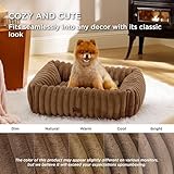 BEDSURE waschbares Hundebett für große Hunde - 76x61x20cm weicher orthopädischer Hundekorb mit bequemem Fleece-Bezug, rutschfestes Hundebett mit hohem Rand in braun