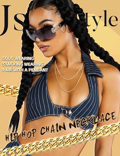 Image of Jstyle 3.5mm Gold /Silver /Black Stainless Steel Cuban Link Chain Necklace