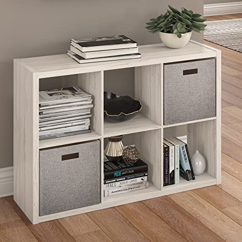 Image of ClosetMaid Decorative Open Back 6-Cube Storage Organizer, Bleached Walnut