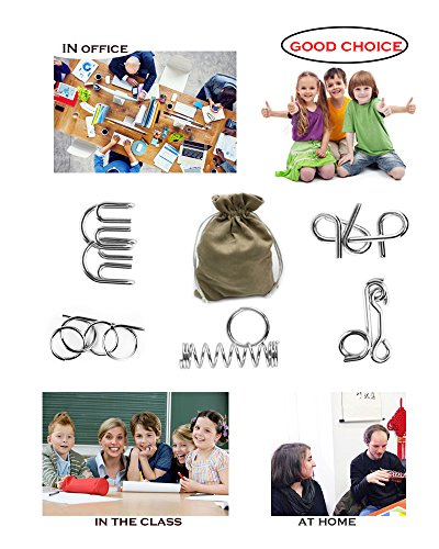 Metal Puzzles Brain Teasers,Chinese Puzzle,Metal Wire Puzzle Set of 30 with Pouch,Brain Teaser IQ Test Puzzles Game Chinese Ring Puzzle Magic Trick Toy Gift for Kids and Adults Challenge