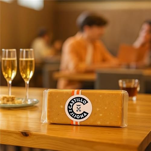 Castillo de Jijona Natürlicher Nougat mit Zimt – Mandel 30 % und 30 % kandiertes Eigelb – höchste Qualität – traditioneller Geschmack und Zimt-Note – hergestellt in Spanien (Jijona) | 250 g