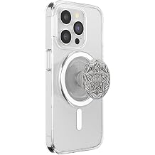 PopSockets Phone Grip for MagSafe, Magnetic Holder, Phone Stand, Metal - Mandala Silver