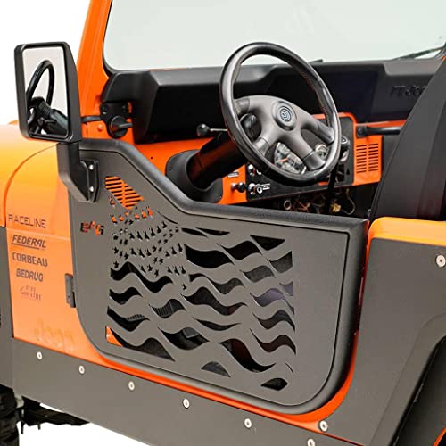 EAG US Flag Tubular 2 Door with Reflection Mirror Fit for 76-95 CJ7 / YJ Wrangler