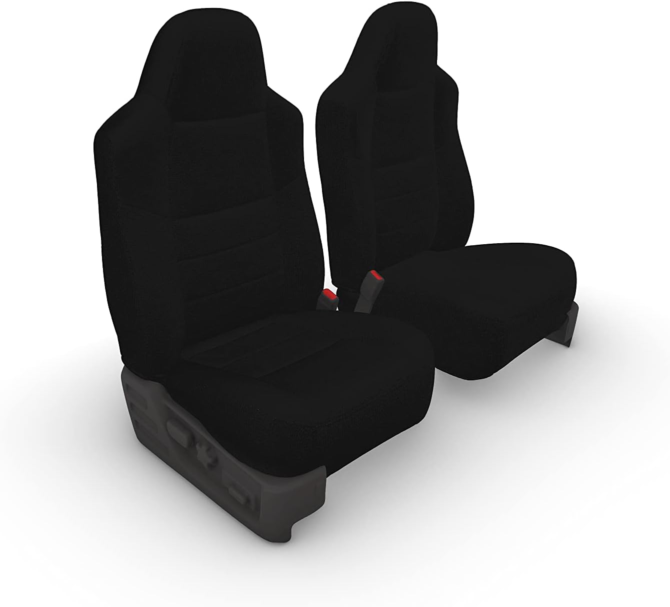 Durafit Seat Covers Made to fit 2002-2010 Ford F250-F550 Super Duty, Front 40/20/40 Split Bench Seat with Molded Headrest, Exact Fit Seat Covers, Durable & Rugged, in Black Velour Fabric