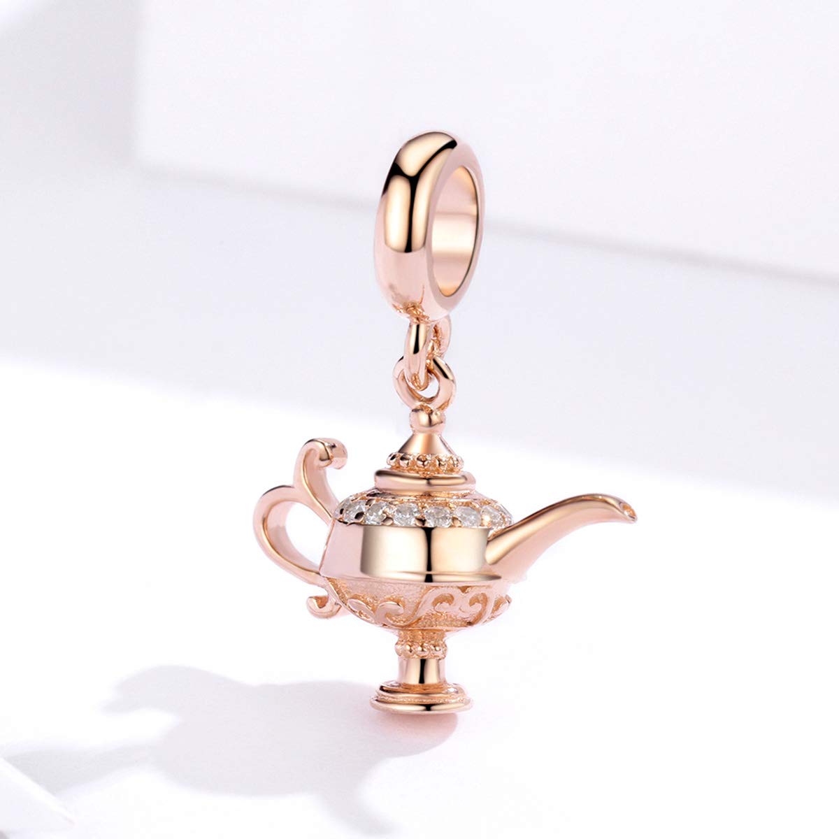 NewL Charms Pendentif lampe d'Aladdin en argent 925 pour bracelets originaux Couleur rose