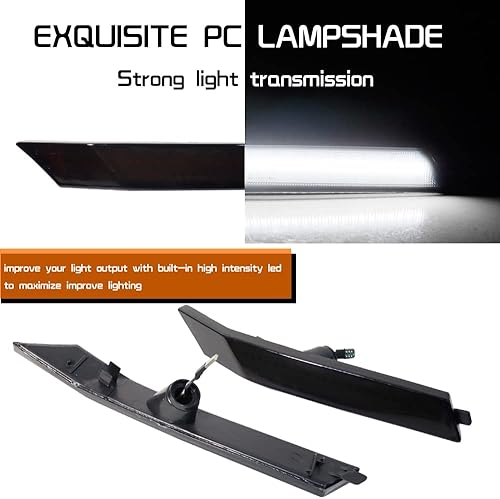 Miniatura 8 de Kit de lentes ahumadas LED ámbar compatible con Ford Fusion y Mercury Milan 2006-2009 luz de marcador lateral de parachoques delantero 6E5Z 13200