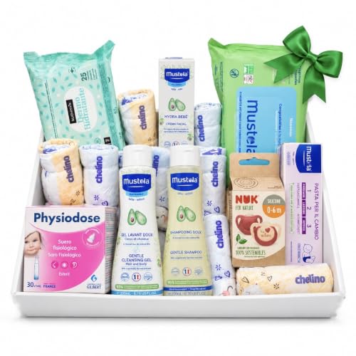 Imagen de Canastilla Bebé Recién Nacido Cesta Regalo Unisex para Nacimiento y Baby Shower Set de Regalo con Tarjeta Personalizable Ideal para Bautizo y Mamás Primerizas de 0 a 6 Meses Envío Directo al Hospital!
