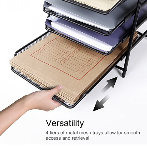 Kav 4-tier file rack per ufficio, scrivania da