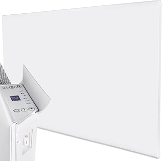 Panel Heater Radiator 2KW Electric - Daily and Weekly Timer, Digital Thermostat - Wall Mounted Slim White Panel Heater for Bathroom, Office, Bedroom, Garage (2000 Watt) Lot 20 Compliant