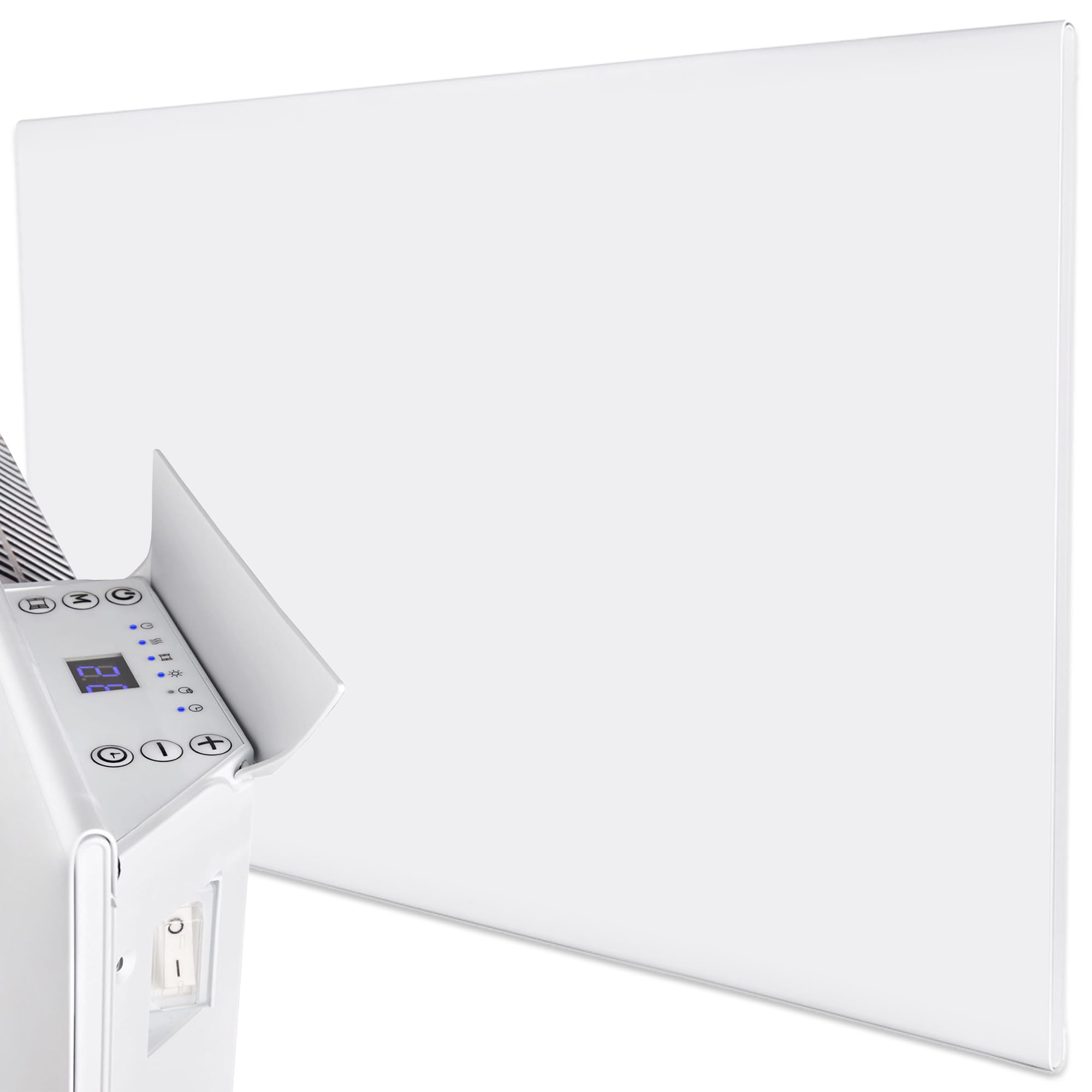 MYLEK Panel Heater Radiator 2KW Electric - Daily and Weekly Timer, Digital Thermostat - Wall Mounted Slim White Panel Heater for Bathroom, Office, Bedroom, Garage (2000 Watt) Lot 20 Compliant