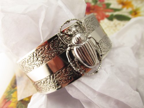 Scarab Bracelet Egyptian Revival Jewelry Cuff Bangle Vintage Bracelet #TOP1