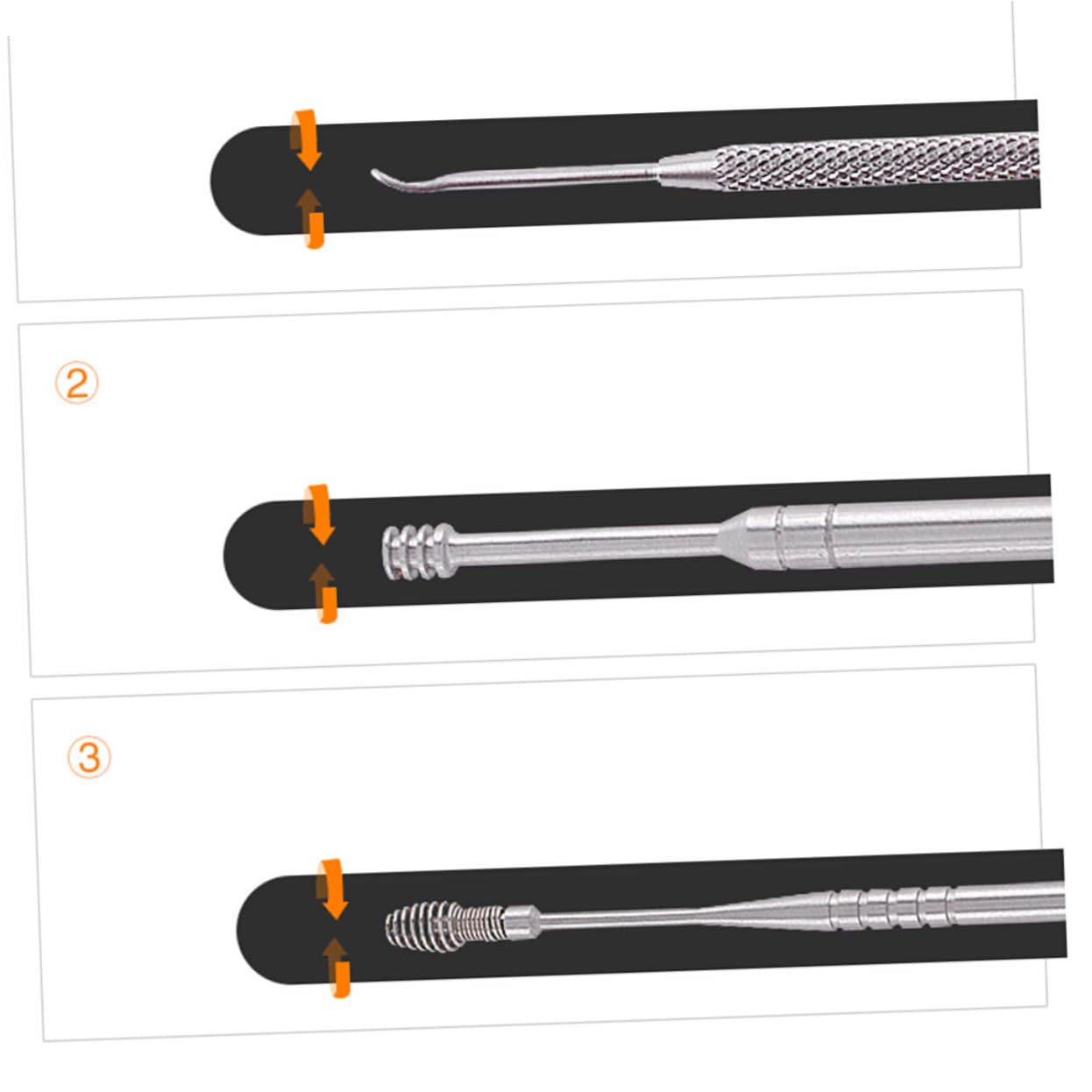 NOLITOY 7Pcs Ear Wax Removal Tool Set Stainless Steel Ear Scoop for Wax Cleaning Double Ended Design for