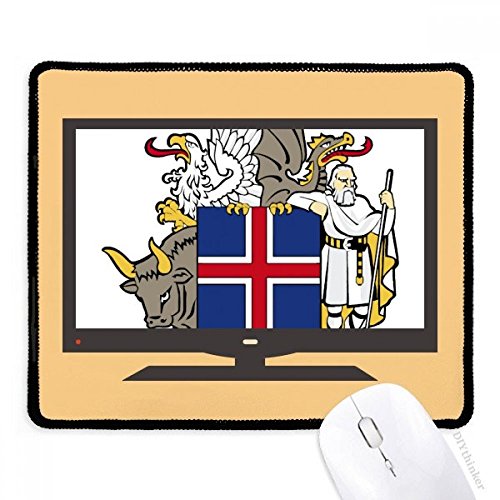 Alfombrilla de ratón con emblema nacional de Islandia en goma de calidad