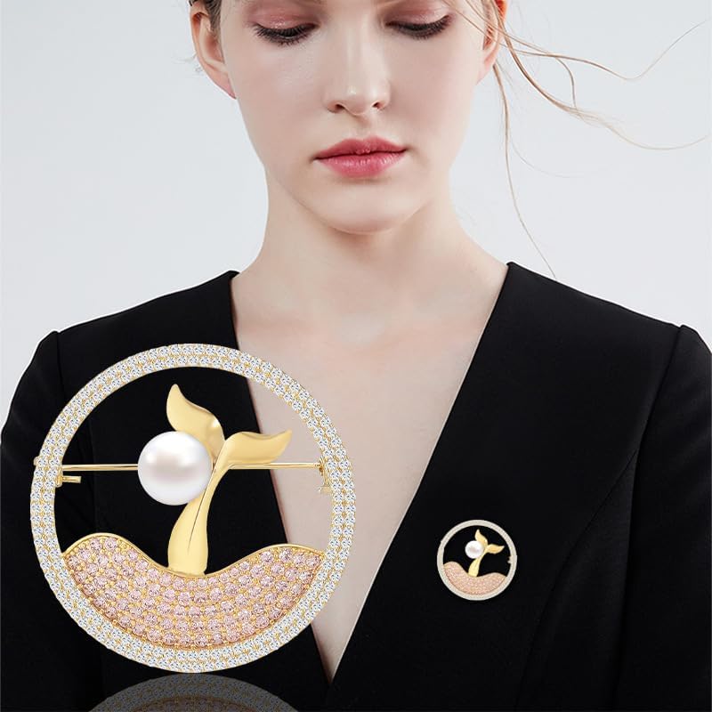 Pearl Brooch Broches Jewelry For Women Fashion Christmas Gifts Wife Mom Girlfriend, Anniversary Birthday Fine Jewelry Gifts for Her