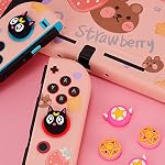 Cute Thumb Grip Caps for Nintendo Switch/Lite/OLED, Kawaii Magic Moon Joy-Stick Button Stick Cover 3D Analog Ergonomic Cap for NS Controller Joy-Cons (Moon)