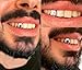 TOPGRILLZ Grillz Gold Tooth Cap Teeth Grills for Your Teeth 4pcs 18K Gold/Silver Plated Single Grillz for Women Hip Hop Rapper Jewelry Costume (Silver 4pcs)